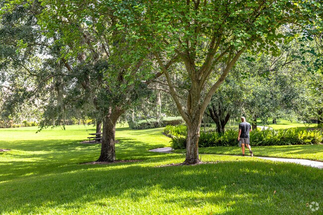 FishHawk residents enjoy shaded walking paths through the neighborhood.