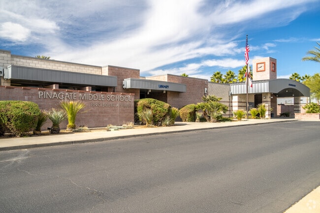 Step into Pinacate Middle School through its inviting entrance.