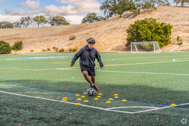 Hidden Lakes Park’s soccer field is a favorite spot for both recreational and competitive play.
