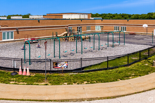 Leavenworth County's Lansing Elementary School has many swings that students can use.