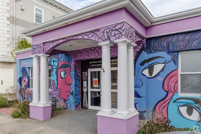 The Newport Art Museum School in Old Beach has a whimsical outside, and studies inside.