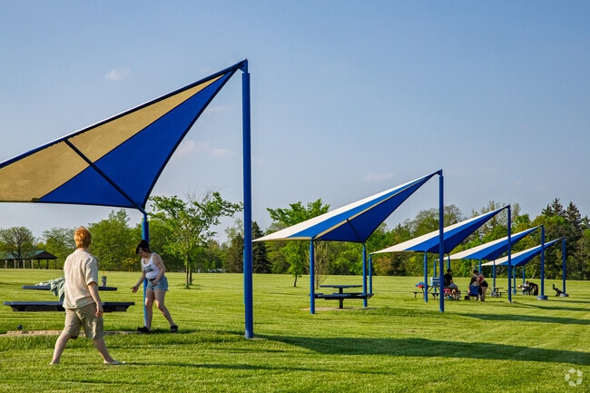 Shaded picnic tables can be found right near the beach for public use at Bluebell Beach.
