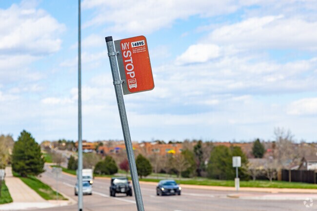 Columbine West is mostly a car-dependent area, though there are a few bus stops.