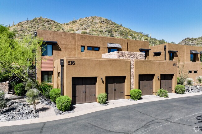 Pueblo revival townhomes at Village at Surrey Hills in Cave Creek neighborhood