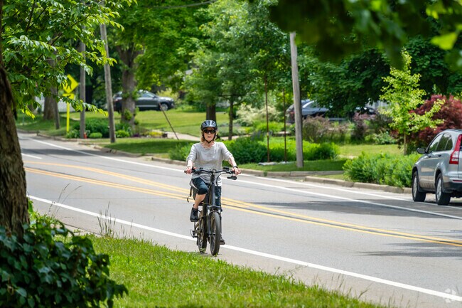 Garden Homes residents are never far from the dedicated bicycle lane to downtown Ann Arbor.