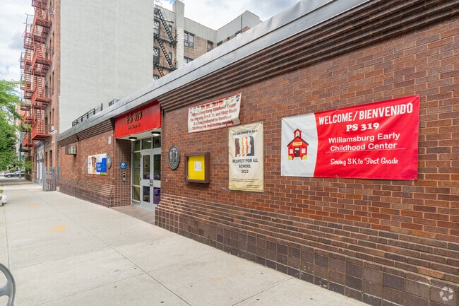 Entrance to P.S. 319 is located along Keap St.