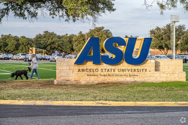 Angelo State University is in the ASU-College Hills neighborhood in San Angelo, Texas.