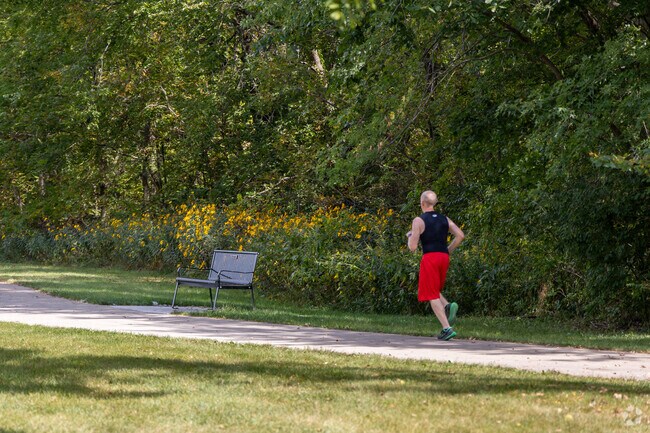 Bluffwood residents can enjoy a brisk jog through nearby Scott Park.