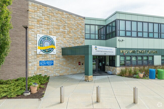 West Vine Street School serves pre-k through 8th grade students.