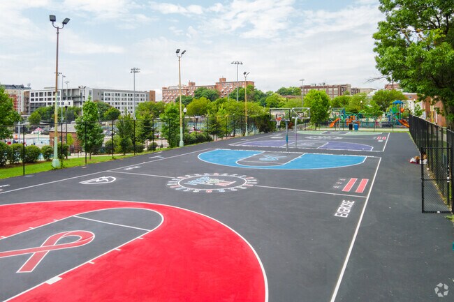 The basketball courts at Banneker Recreation Center in Pleasant Plains.