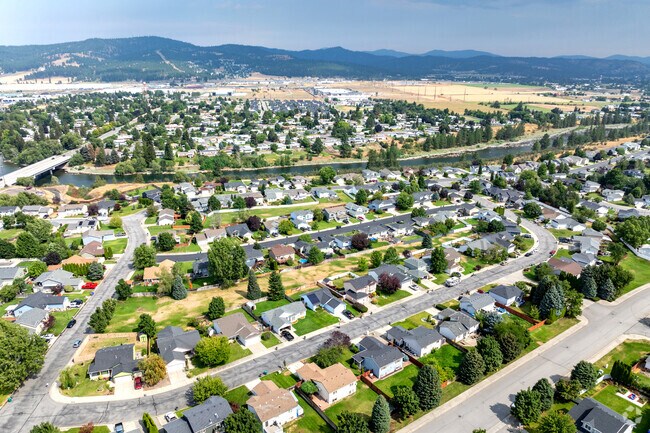 Greenacres neighborhood offers beautiful views of the Spokane River.