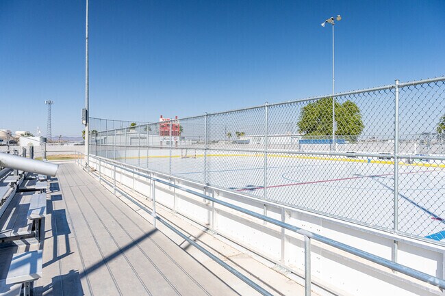 Visitors enjoy the roller hockey court at Kennedy Memorial Park in Yuma.