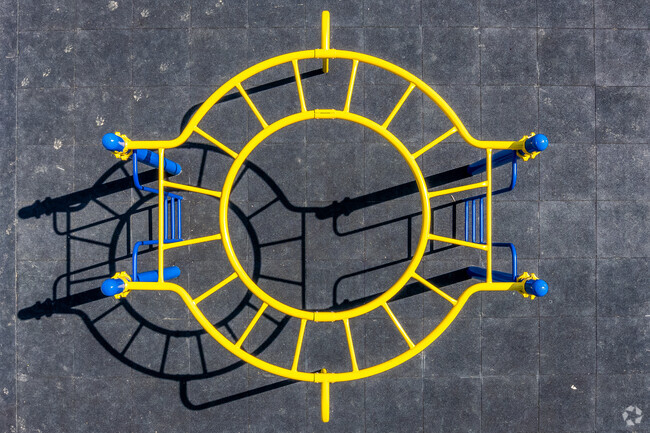 Monroe Elementary features many different playground equipment like monkey bars in Beaverdale.