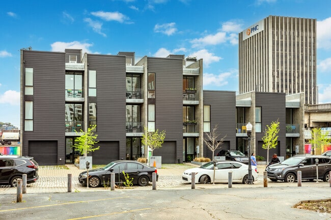 Modern condos blend with historic buildings in Central City.