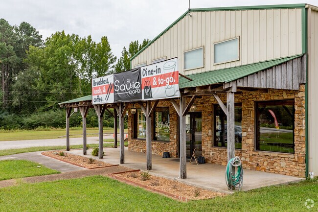 Savie Café in nearby Harvest offers fresh hot coffee and cozy seating.