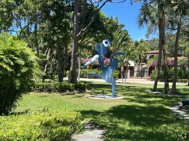 The sculpture garden at the Boca Raton Museum of Art offers serene outdoor displays of art.