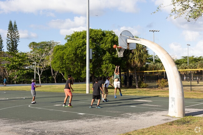 Gladeview basketball players meet at the neighborhood court for a game.