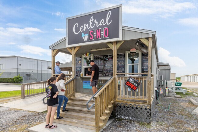 Central Sno of Lockport Heights serves up imaginative shaved ice creations like strawberry cheesecake on top of a cold and flavorful cup of sweet ice.