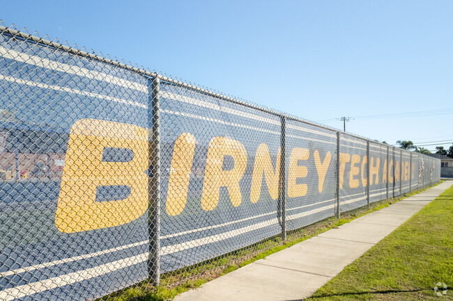 Birney Tech Academy in Pico Rivera, Ca showing it's school colors.