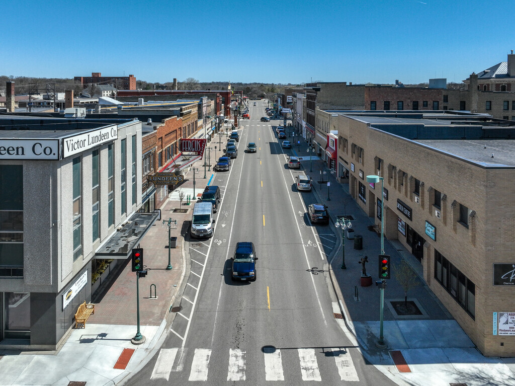 Downtown Fergus Falls features many small shops and businesses.