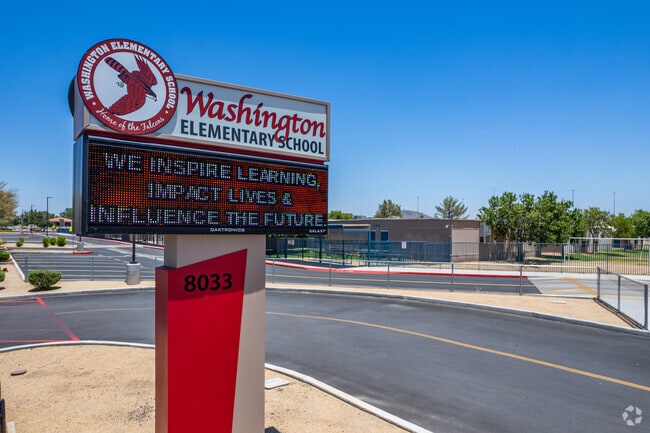 Washington Elementary School showcases knowledge with its proud monument sign in Phoenix.