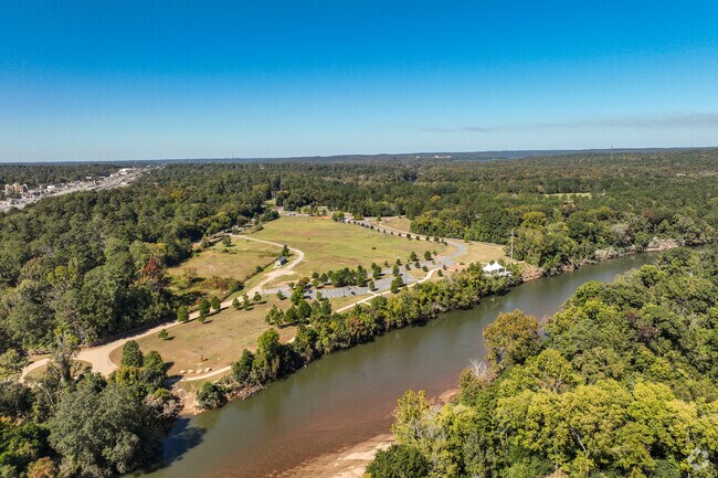 Amerson River Park welcomes visitors to explore the spacious park.