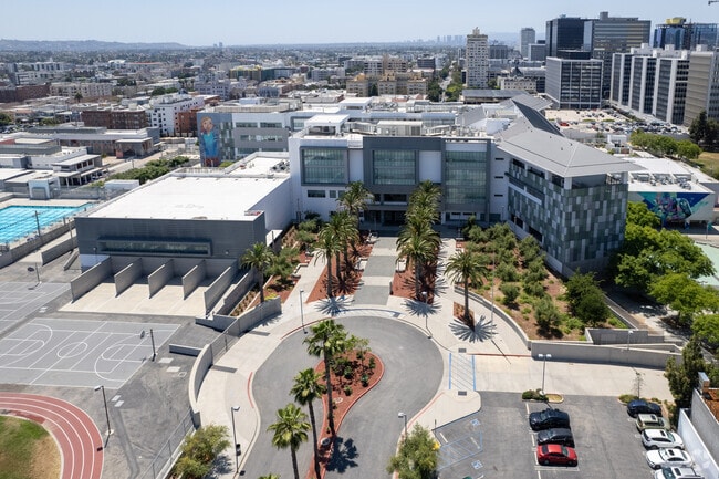 An overview of the Robert F. Community School campus in Koreatown.