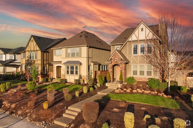 Expertly designed landscaping can be seen throughout the neighborhood.