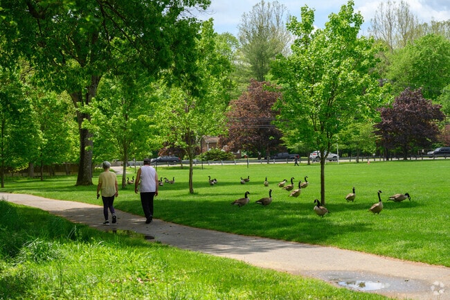 Walking paths at Lions Park are a popular destination for Sunday strollers in Upper Saddle River.