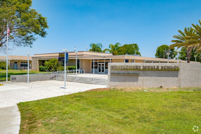 An entrance view to Montgomery Middle School in Otay Mesa West.