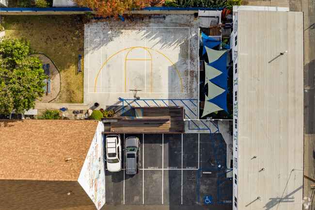 A small outdoor basketball court is available at Lighthouse Christian Academy in Santa Monica.