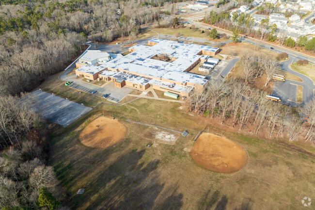 An aerial view of Swift Creek Middle School.