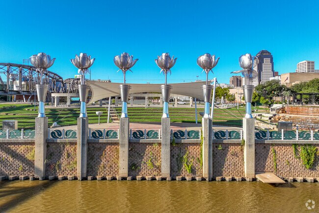 Riverview Park in Downtown Riverfront is a great place to soak up the views of the Red River.