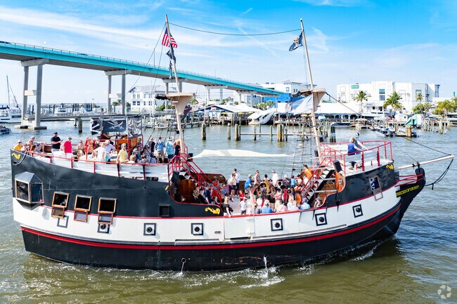 Salty Sam's Pirate Cruise offers 90-minute shows aboard a replica of a working pirate ship.