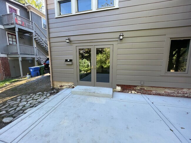 view from patio to entrance