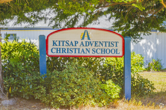 Signage welcoming you to Kitsap Adventist Christian School.