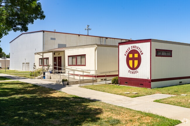 A large mural outside one of the classrooms at Kings Christian School welcomes students.