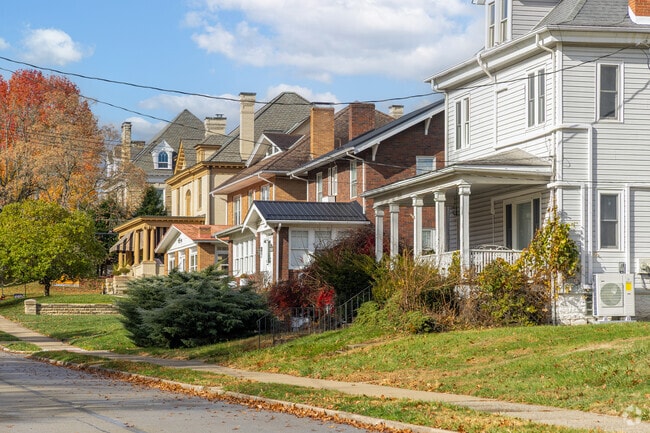Waynesburg streets showcase American Foursquare and traditional-style homes.