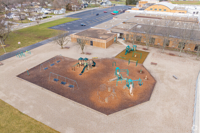 Students at Churubusco Elementary School have a wonderful playground to enjoy.