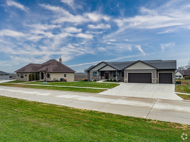 Modern ranch homes line a quiet street on Clarion’s west side.