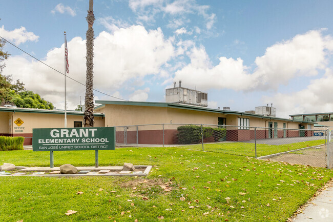 The entrance to Grant Elementary School is safe and fenced.