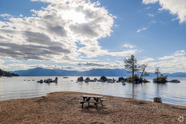 Zephyr Cove is close to Kingsbury and offers panoramic views of Lake Tahoe.