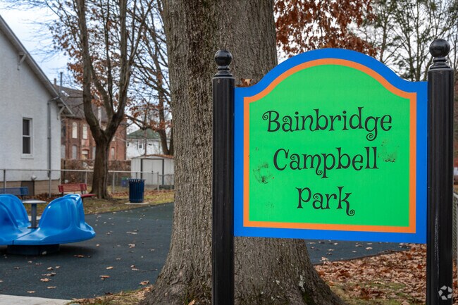 Bainbridge Campbell Park is a tiny pocket park with playground located in West Pittston, PA.
