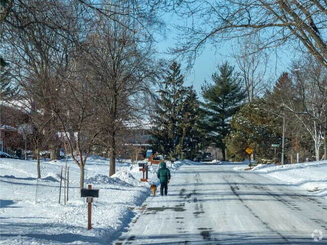Lake Judy residents enjoy walking the neighborhood streets year-round.