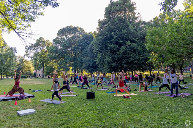 Earth Yoga Summer Solstice in Van Cortlandt Park is a community event that promotes community.