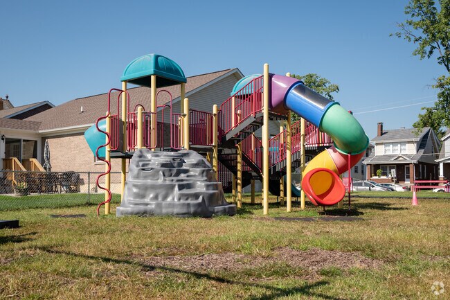 Students love playing on the playground at St Bernard Elementary School in Saint Bernard.