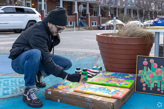 Watch artist Josef Kardell create original pieces at Shop Small Remington Crawl.