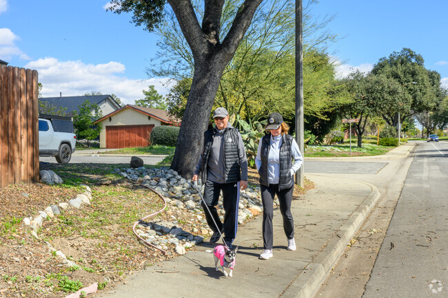 Residents enjoy the walkable streets within Chaparral.