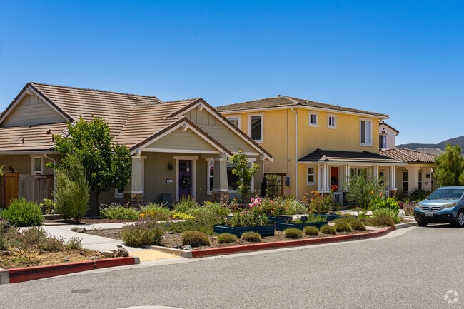 Some of the homes in Margarita have extended front landscaping areas of drought tolerant plants.