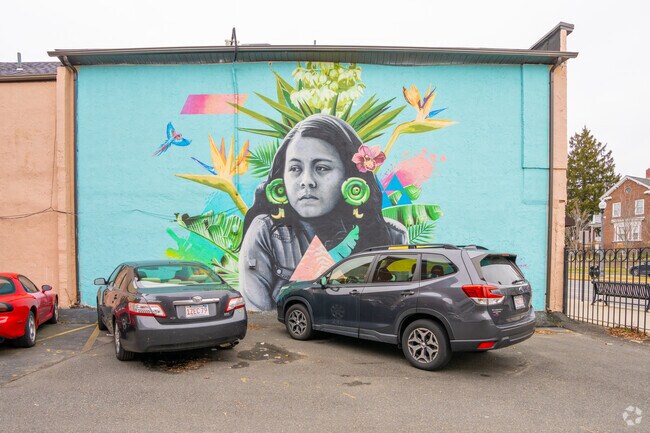East Somerville is filled with vibrant murals that are extremely detailed.